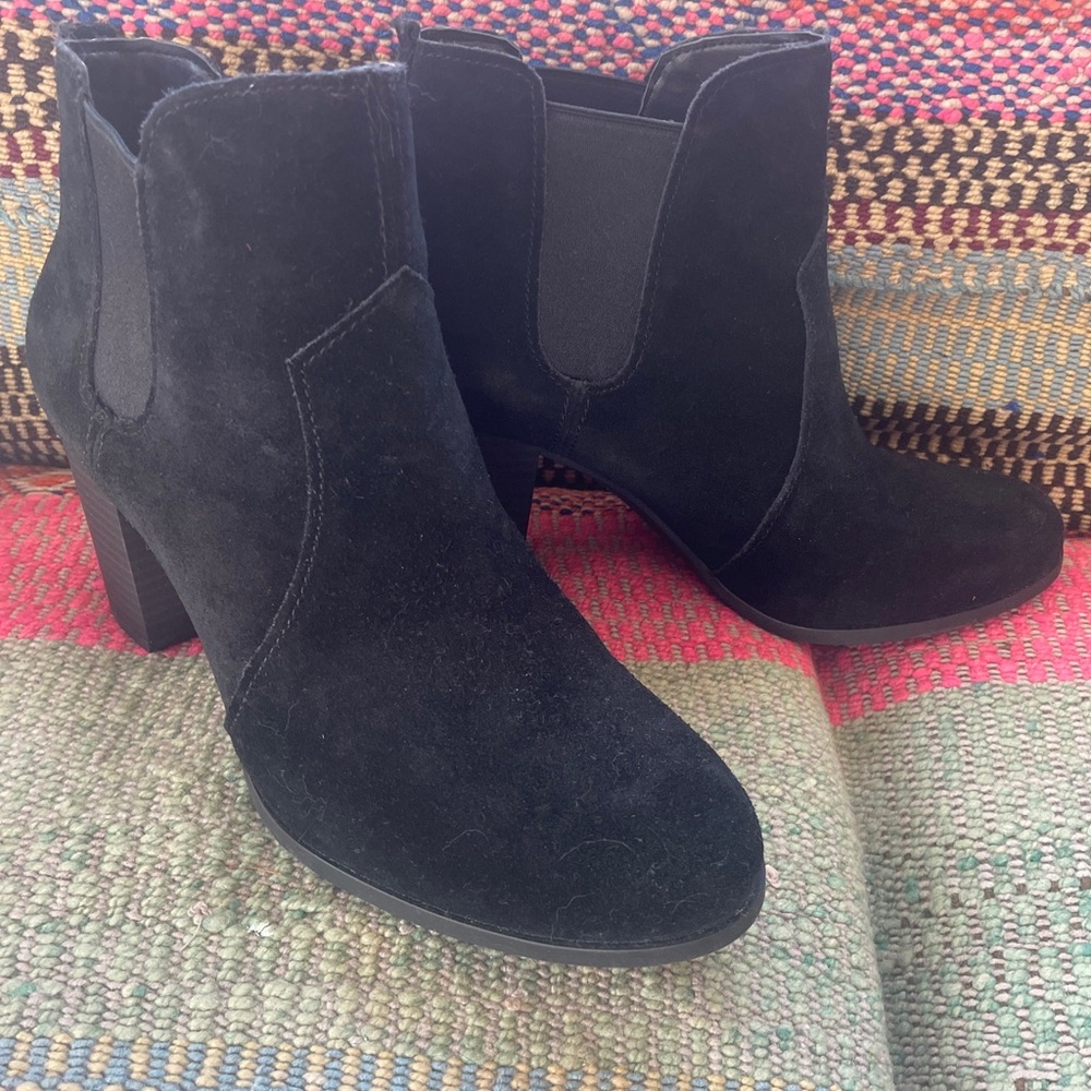 Black suede booties size 11